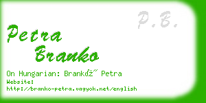 petra branko business card